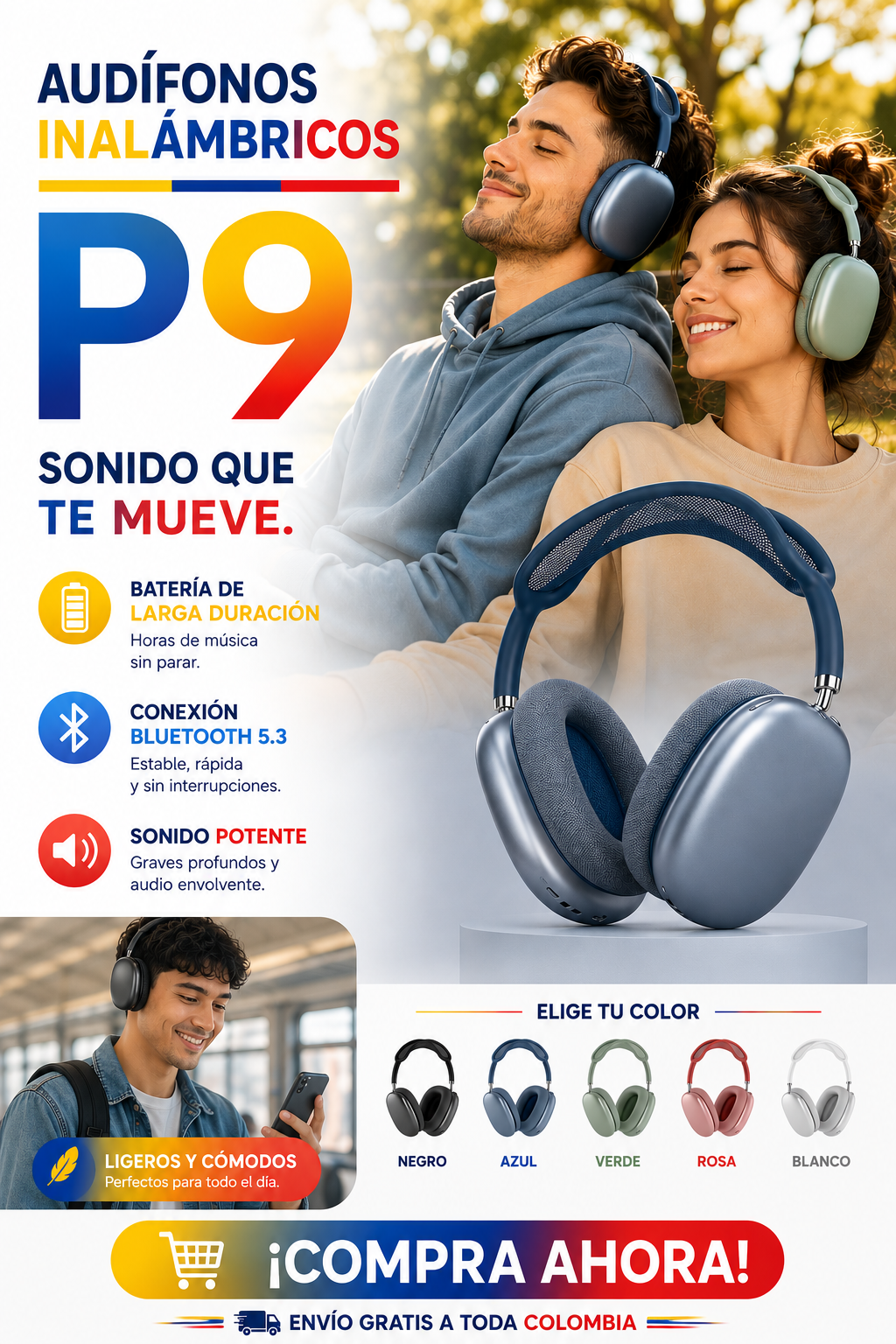 AUDÍFONOS INALÁMBRICOS P9